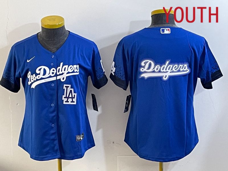 Youth  Los Angeles Dodgers blank 2024 blue jersey 202411222